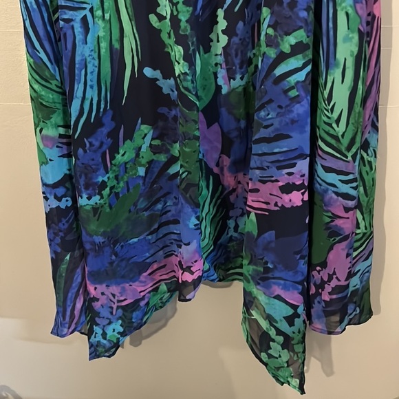 Lane Bryant Sleeveless Tropical jagged hem chiffon Dress size 22/24 - Picture 3 of 6